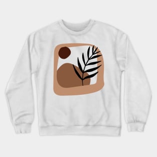 Modern Minimalist Simple Abstract Pastel Pink Black Leaf Art Crewneck Sweatshirt